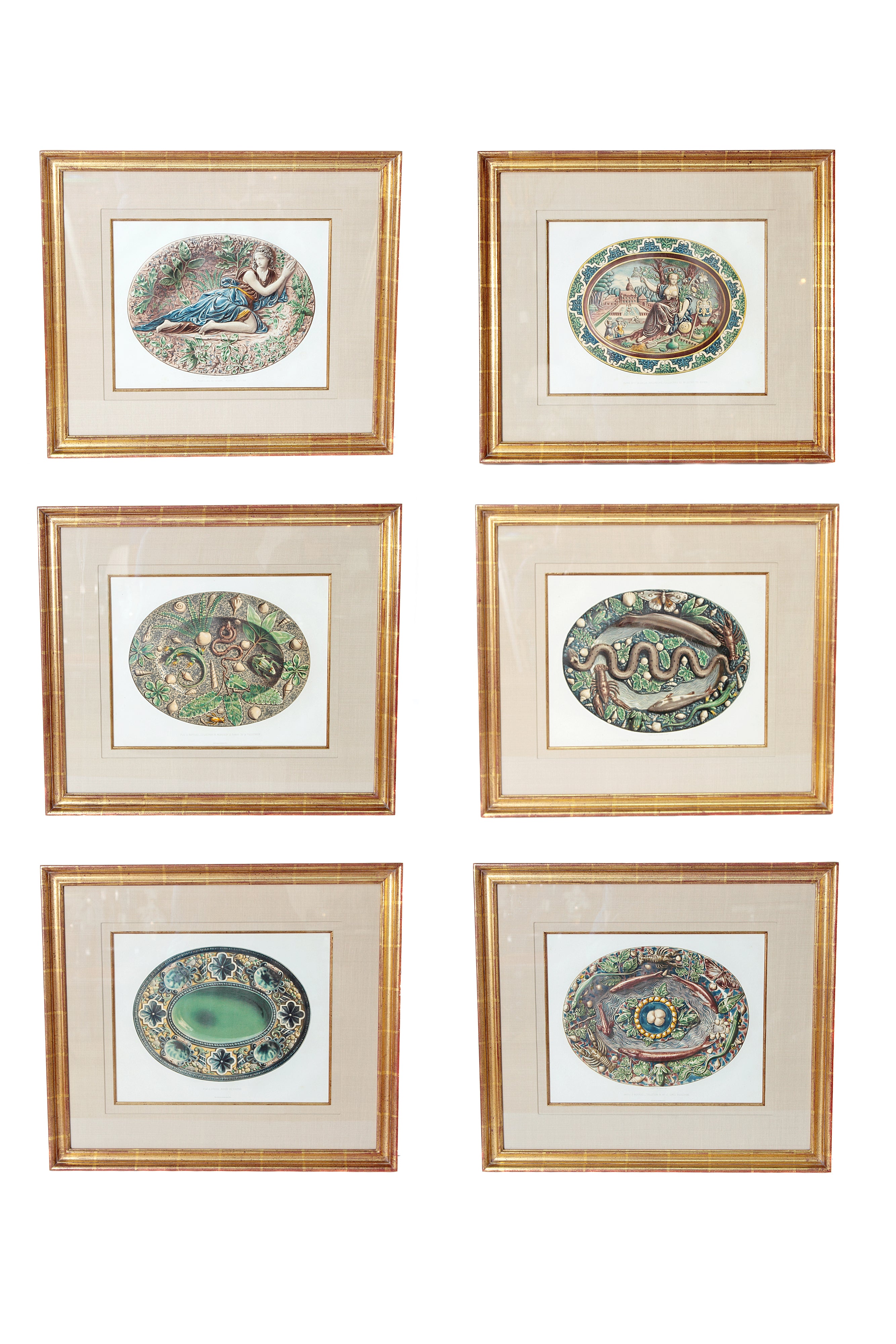 Palissy Ware Lithographs by Rose-Joseph Lemercier (France, 1803-1887)