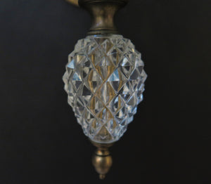 English Regency Cut Glass and Brass Sconces