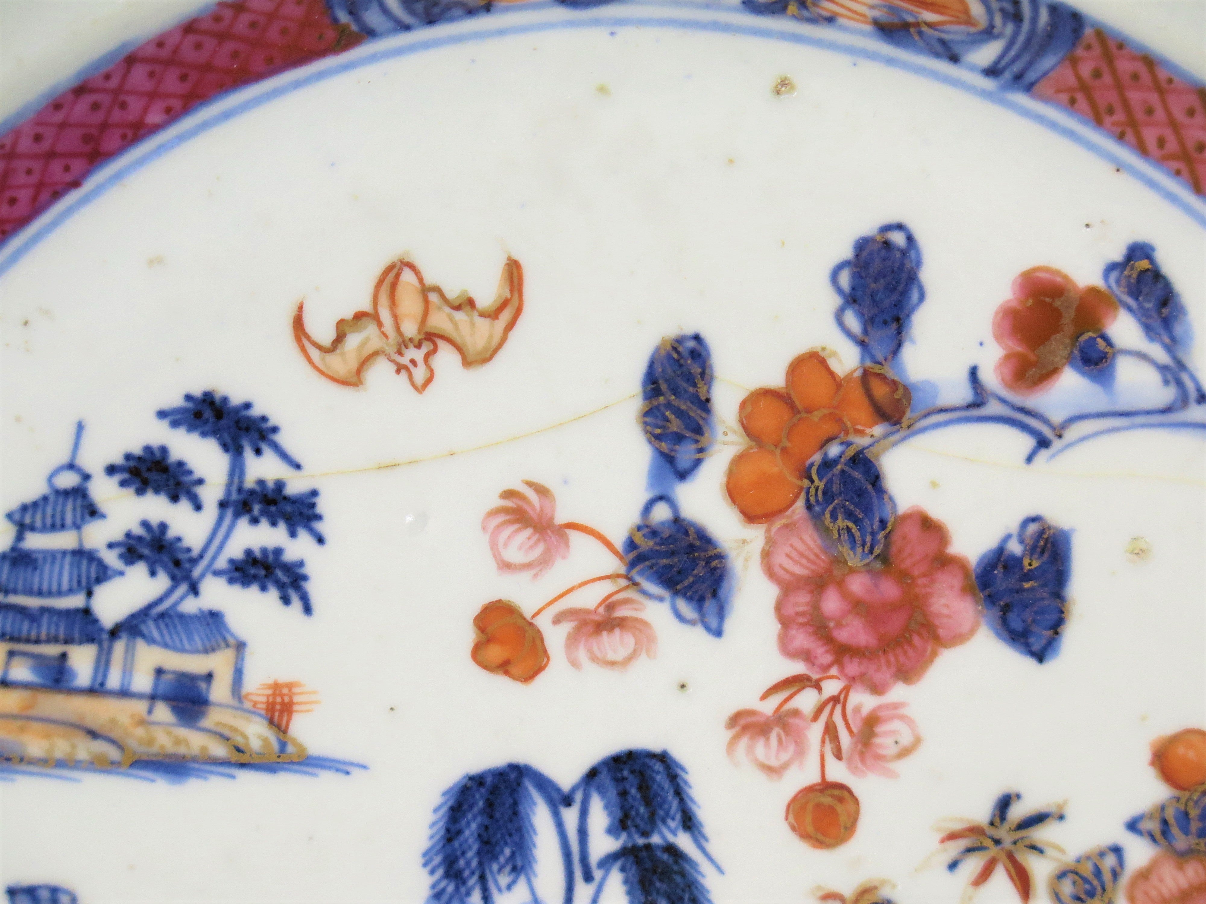 Pair of Chinese Porcelain Plates with Garden Landscape