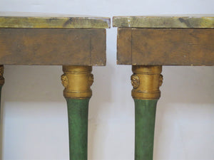 Pair of Neoclassic Style ''D'' Shaped Consoles