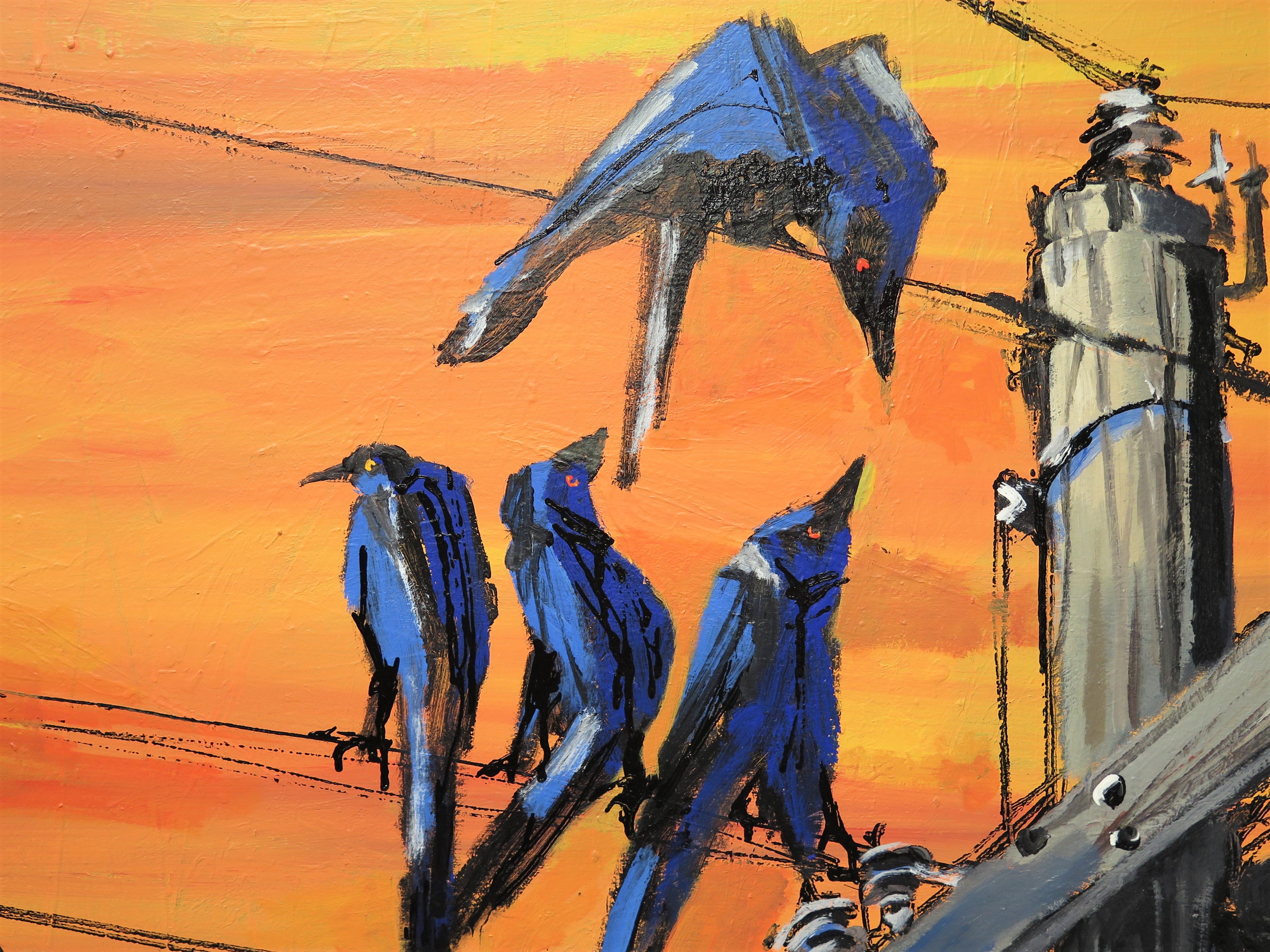 A Murder of Crows / Sunset on the Power Lines