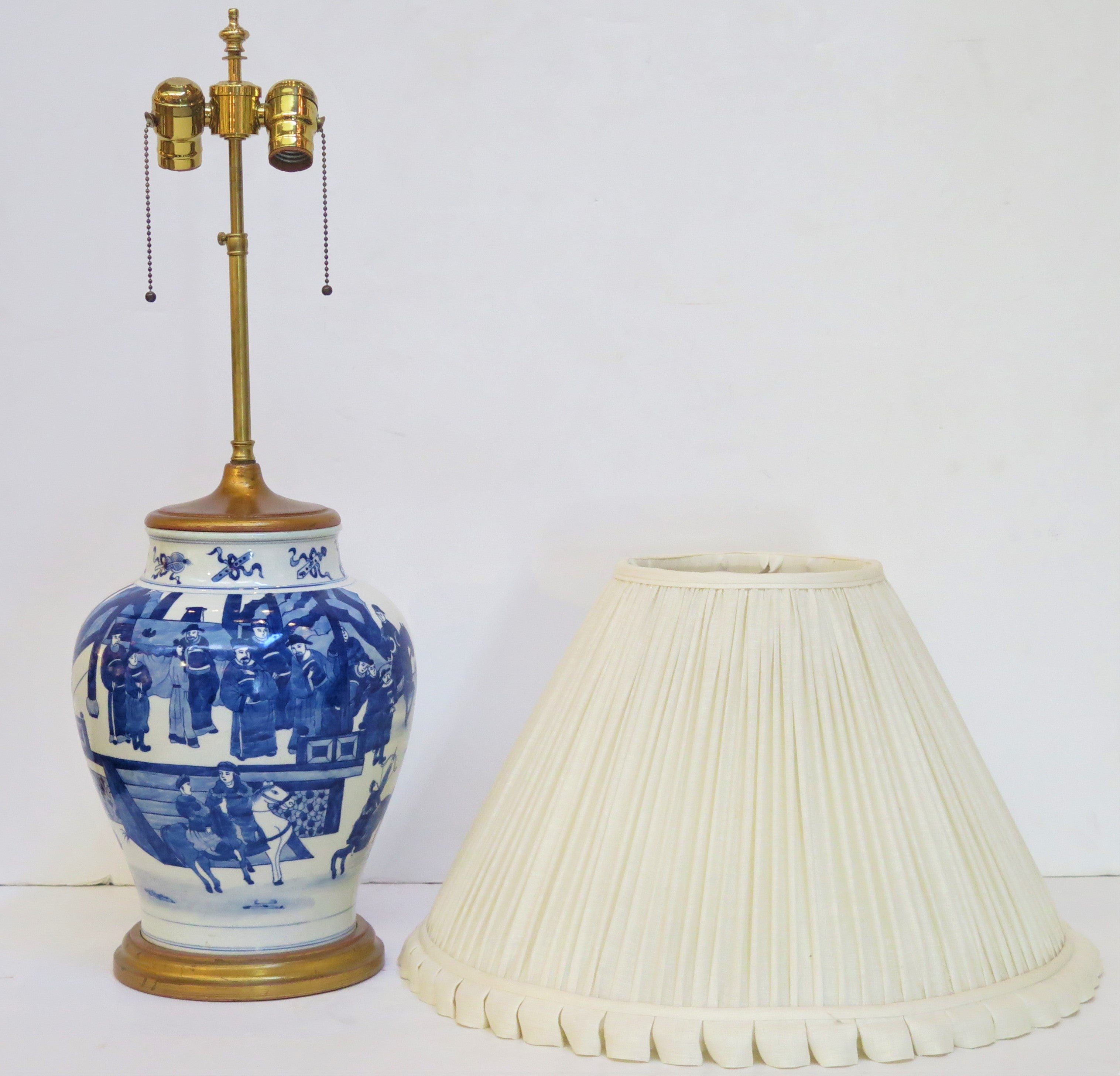 A Blue and White Chinese Porcelain Lamp