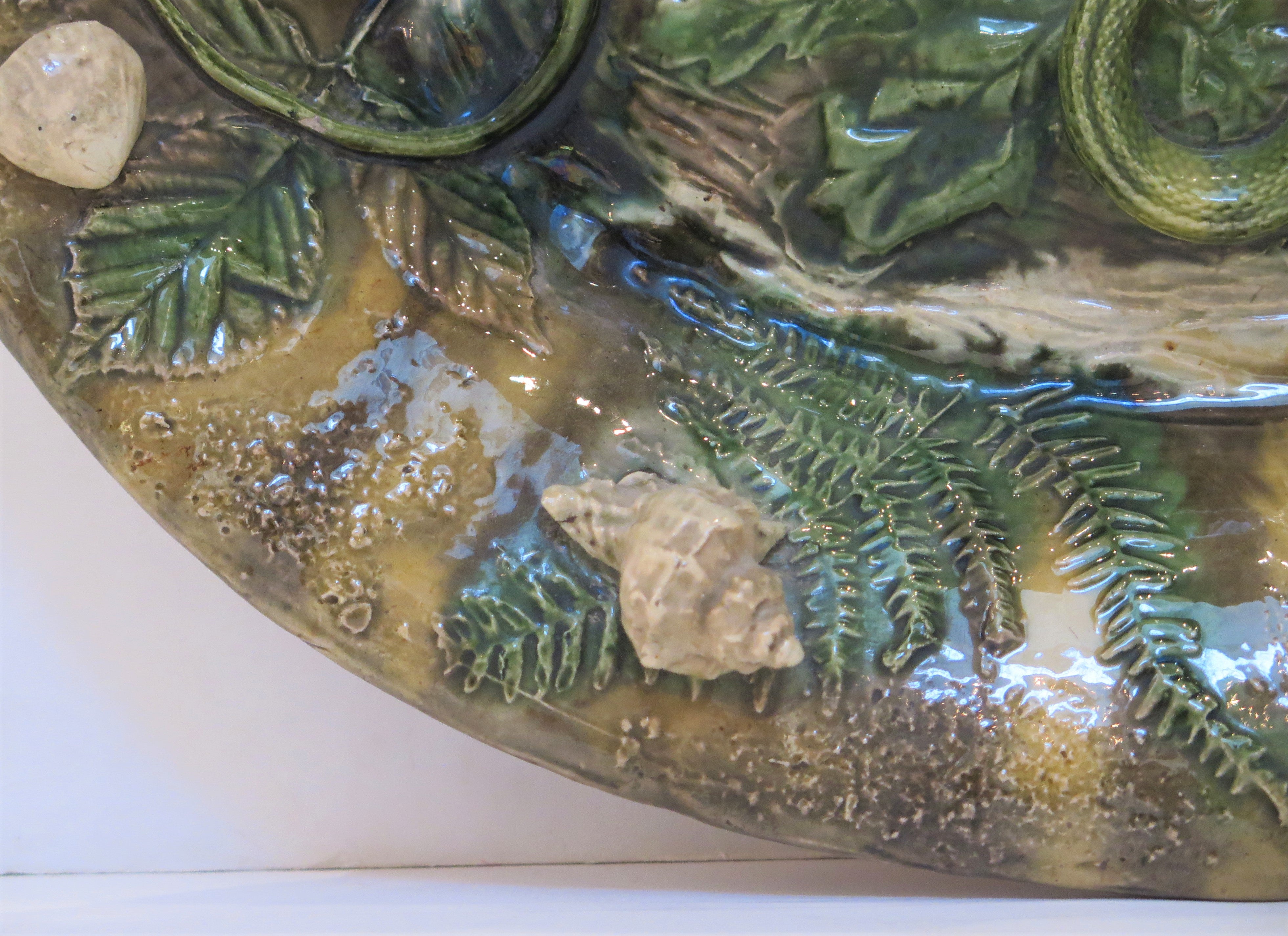 French Palissy Plate by Alfred Renoleau (France, 1854-1930)