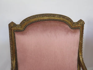 A Pair of Louis XVI-Style Giltwood Fauteuils/Armchairs