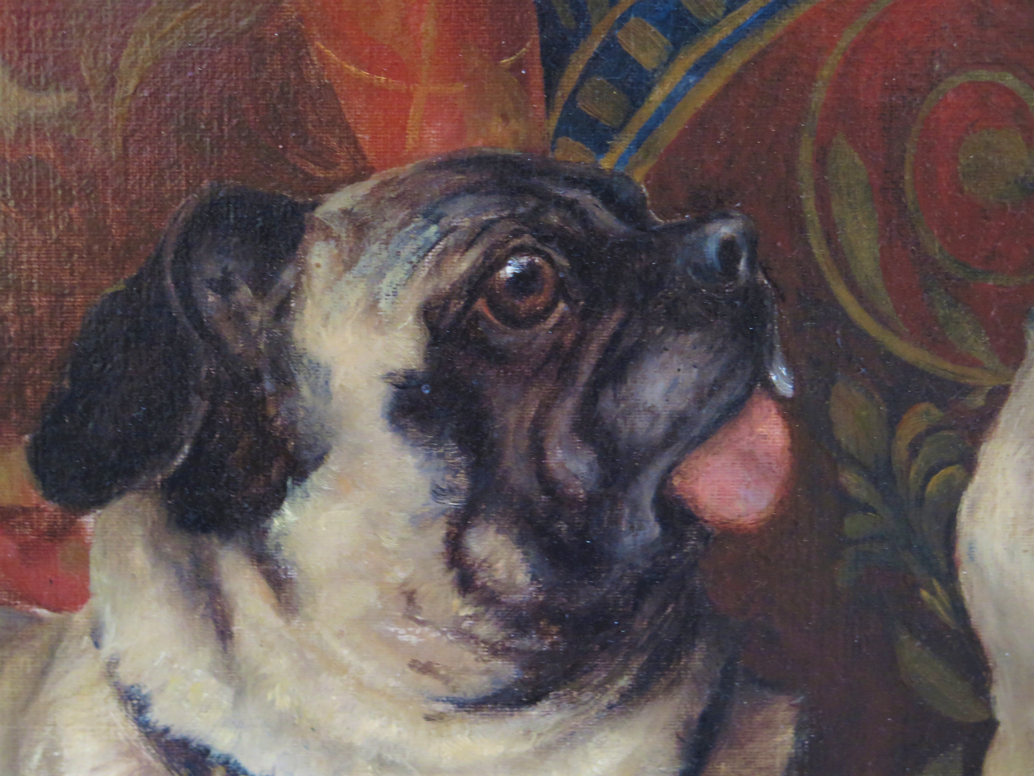 Large Dog Portrait (PUGS) by Henry Frederick Lucas-Lucas (British, 1848-1943)