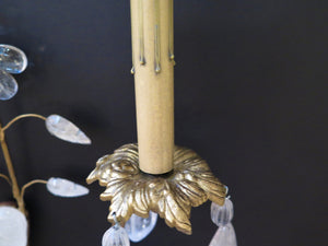 A Pair of Baguès Style Rock Crystal Two Light Sconces  C. 1980, France