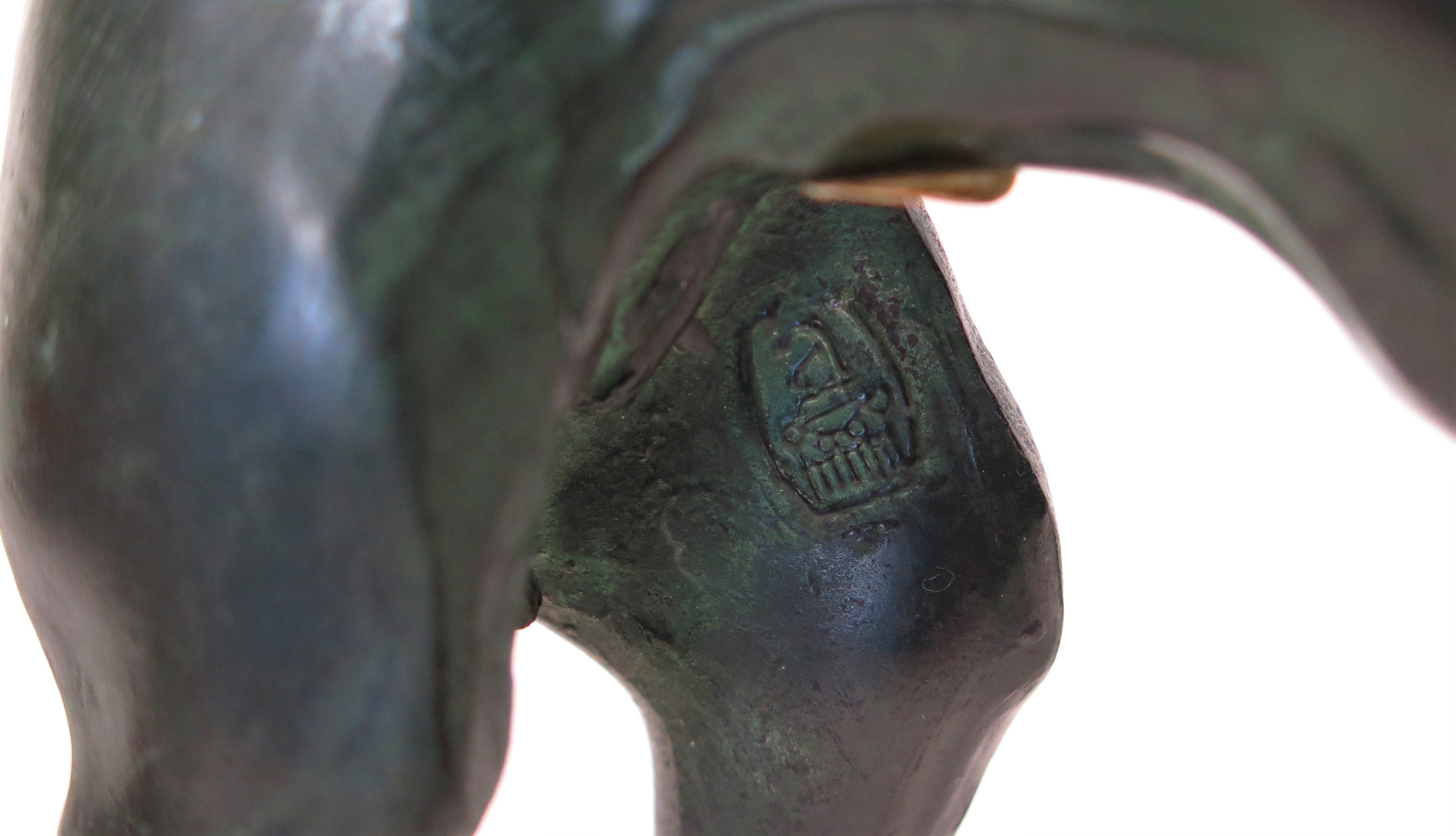 Italian Bronze Sculpture of a Whippet, Stamped