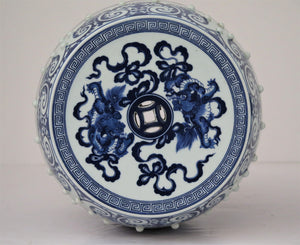 Pair of Chinese Blue and White Garden Seats, Circa 1870