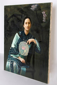 An Ultra Realistic Oil on Canvas Portrait of a Chinese Woman