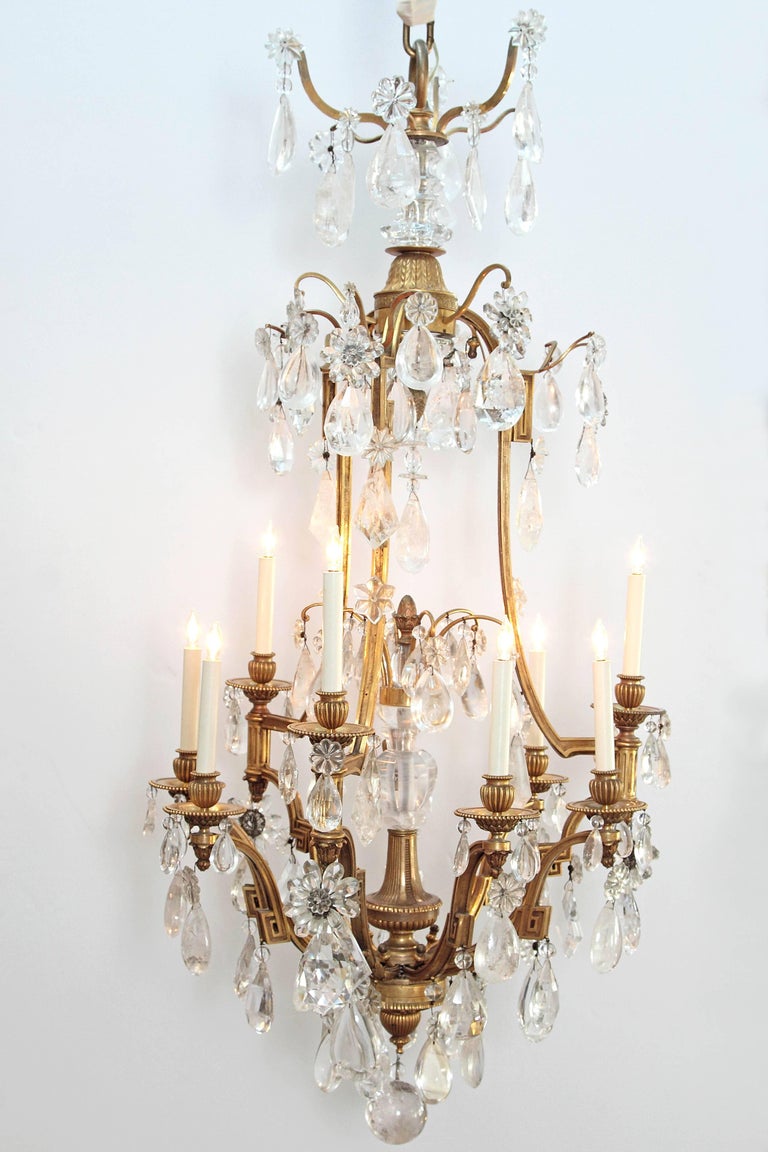 Louis XV-Style Chandelier with Rock Crystals from Nesle Inc. New York