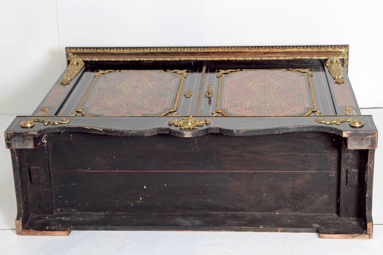 French Louis XVI-Style Boulle Work Cabinet with Red Tortoise