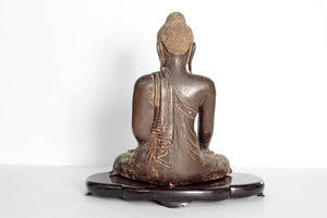 Mandalay-Style Bronze Buddha with Verdigris