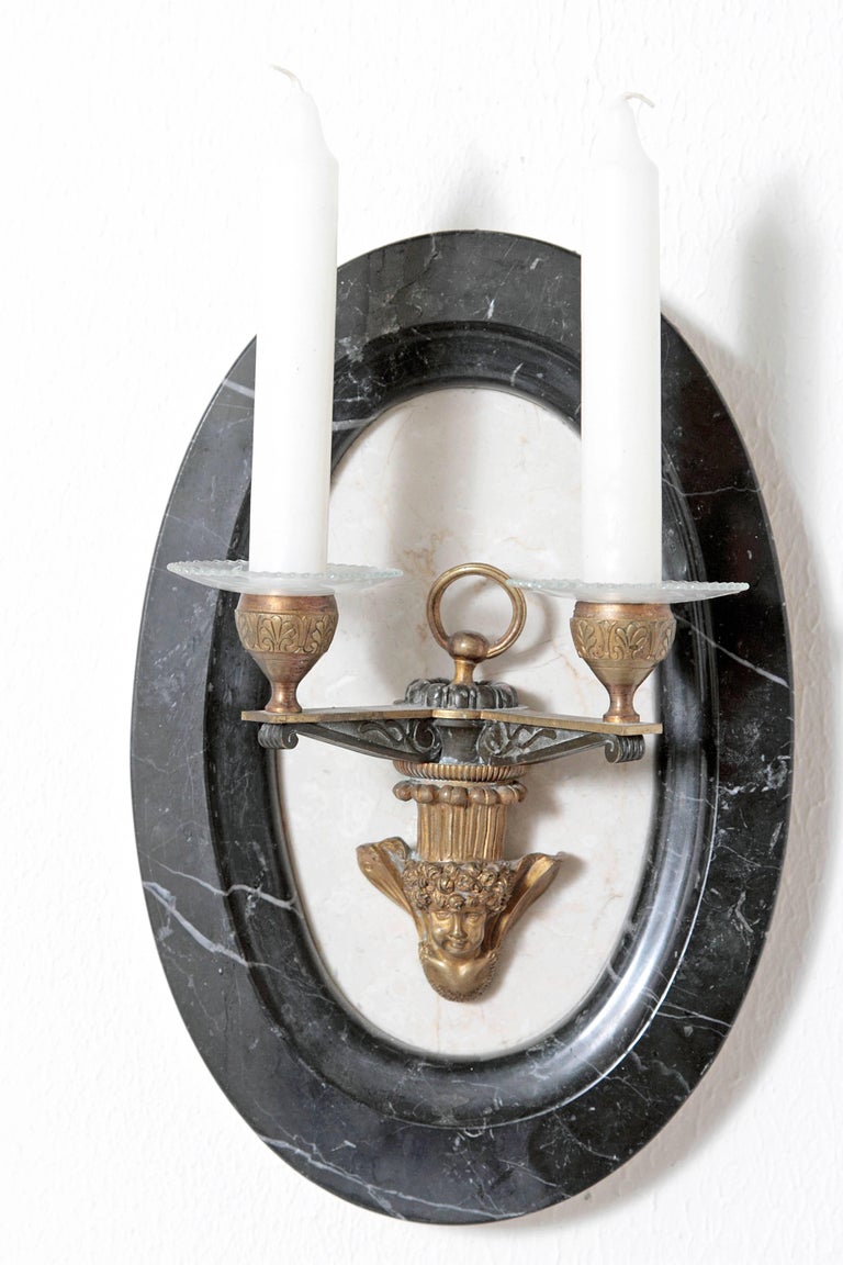 Pair of Neoclassic Style Two-Light Sconces
