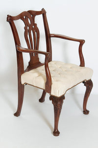 A Mahogany George III Chippendale-Style Elbow Chair