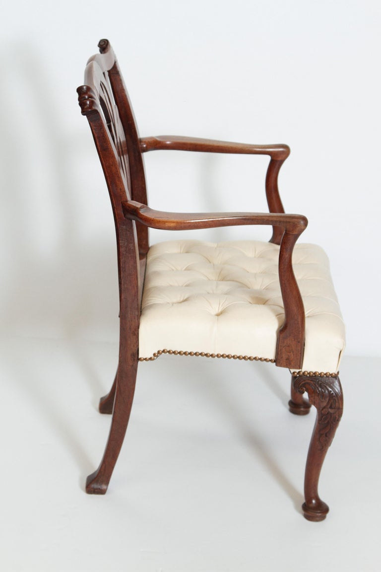 A Mahogany George III Chippendale-Style Elbow Chair