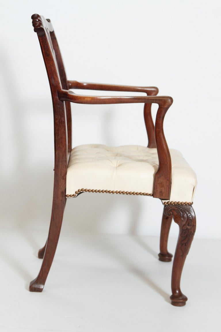 A Mahogany George III Chippendale-Style Elbow Chair