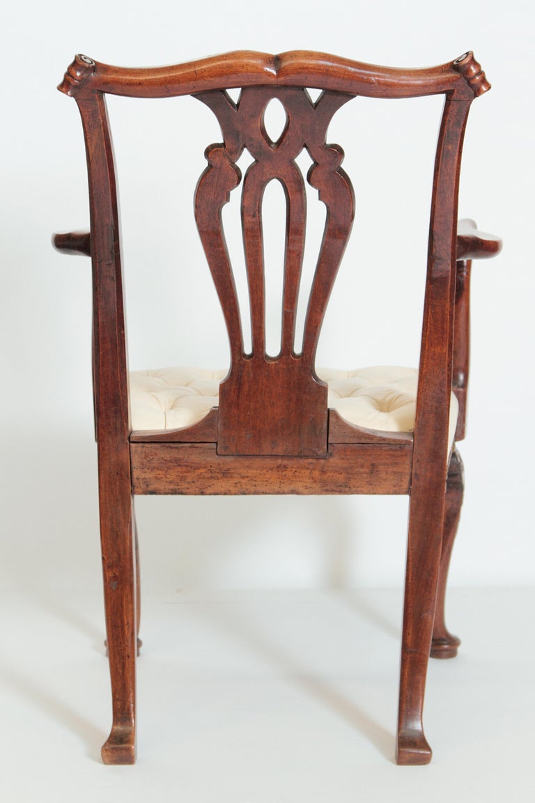 A Mahogany George III Chippendale-Style Elbow Chair