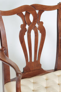 A Mahogany George III Chippendale-Style Elbow Chair