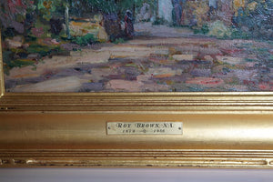 American Impressionistic Oil on Board by Roy Brown