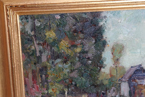 American Impressionistic Oil on Board by Roy Brown