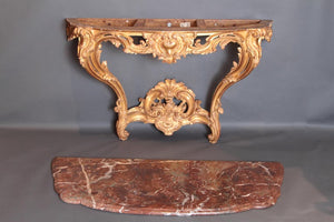 Circa 1740 Louis XV Wall Mount Console Tables / PAIR