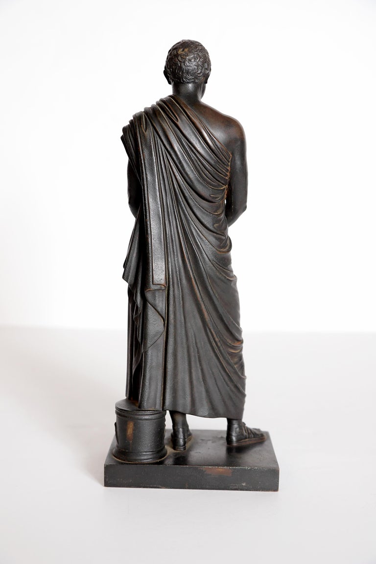 Grand Tour Souvenir / Patinated Bronze Sculpture of Sophocles, 'Greek Tragedian'