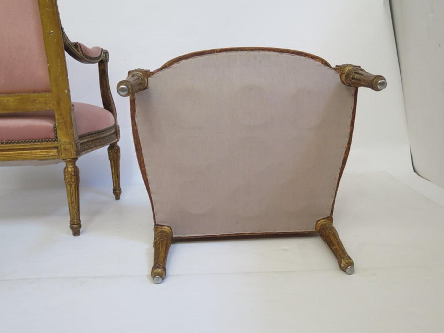 A Pair of Louis XVI-Style Giltwood Fauteuils/Armchairs