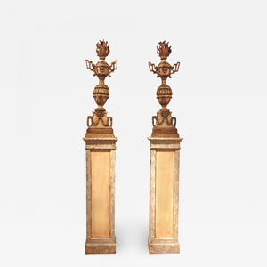 18th Century Italian Torchieres on Early 20th Century Plinths