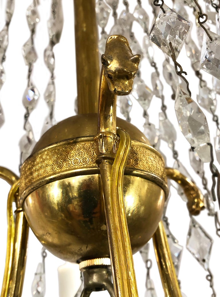 Charles X Gilt Bronze and Crystal Chandelier