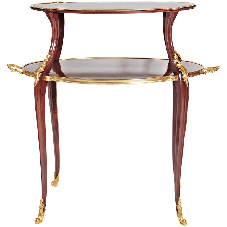 19th Century Ormolu-Mounted Louis XV Style Two-Tiered Dessert Table