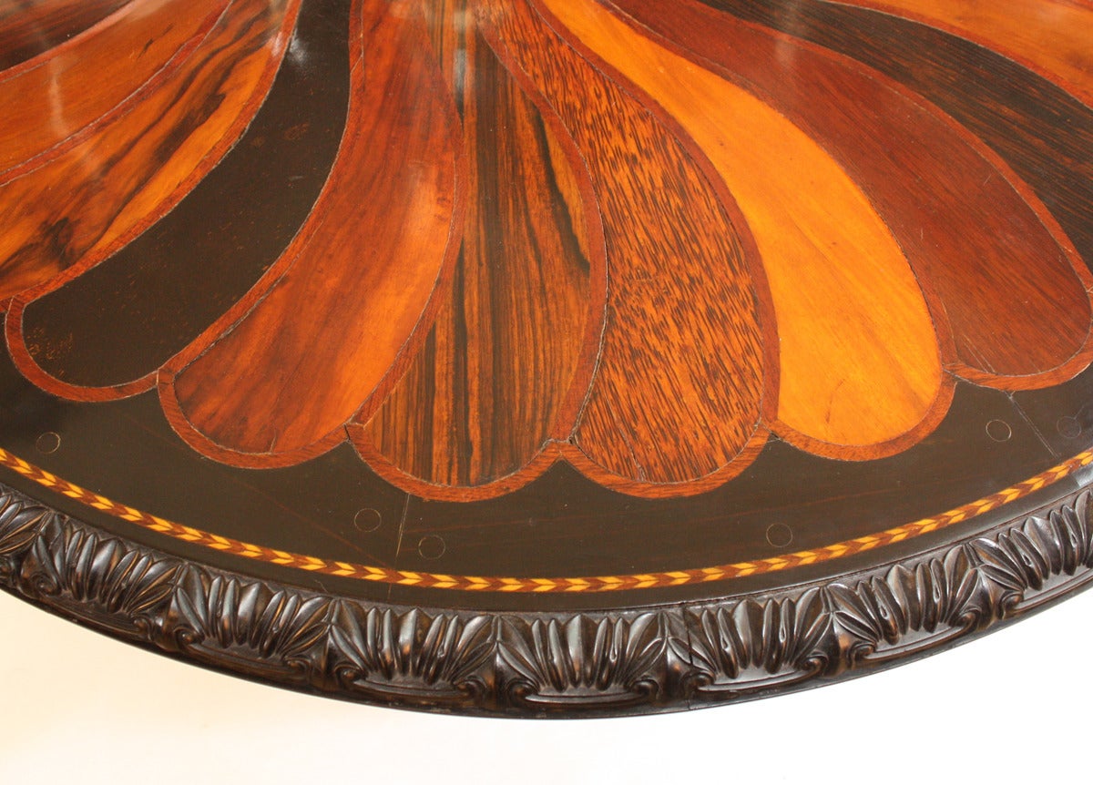 Anglo-Indian, Ceylonese Ebony and Specimen Wood Centre Table