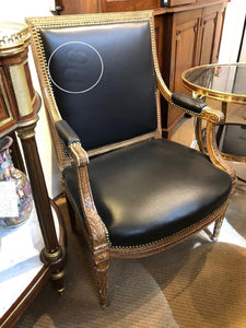 A Pair of Louis XVI-Style Giltwood Fauteuils/Armchairs