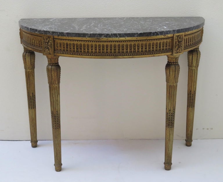 Louis XVI Style Demilune Console Table
