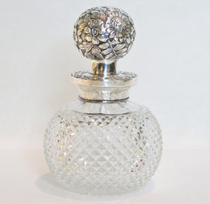 Black, Starr & Frost Cut Glass and Sterling Perfume Bottle