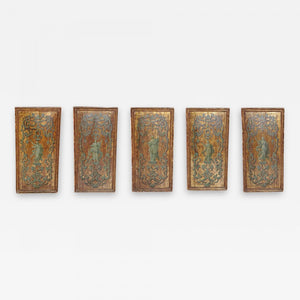 Italian Neoclassical Paint and Parcel Gilt Panels / Roman Goddesses / Muses