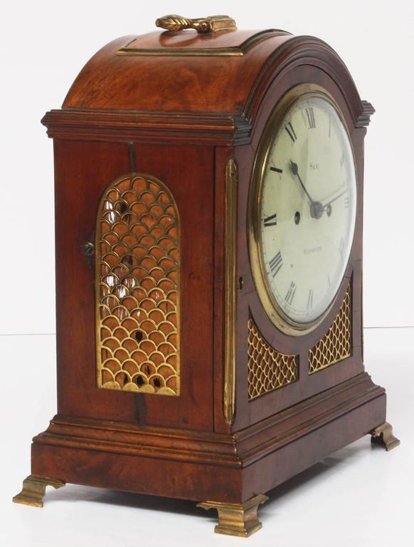 George II Mahogany Arched-Top Bracket Clock by Sly, Weymouth, England