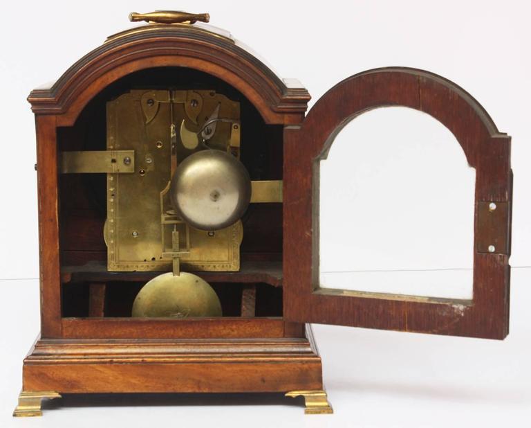 George II Mahogany Arched-Top Bracket Clock by Sly, Weymouth, England
