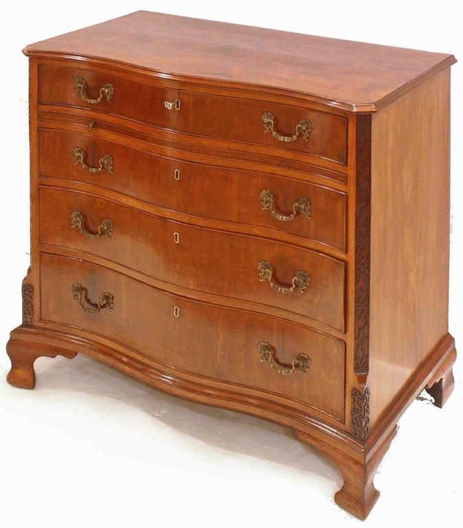 Georgian Bachelor's Chest with Slide Covered in Red Baize
