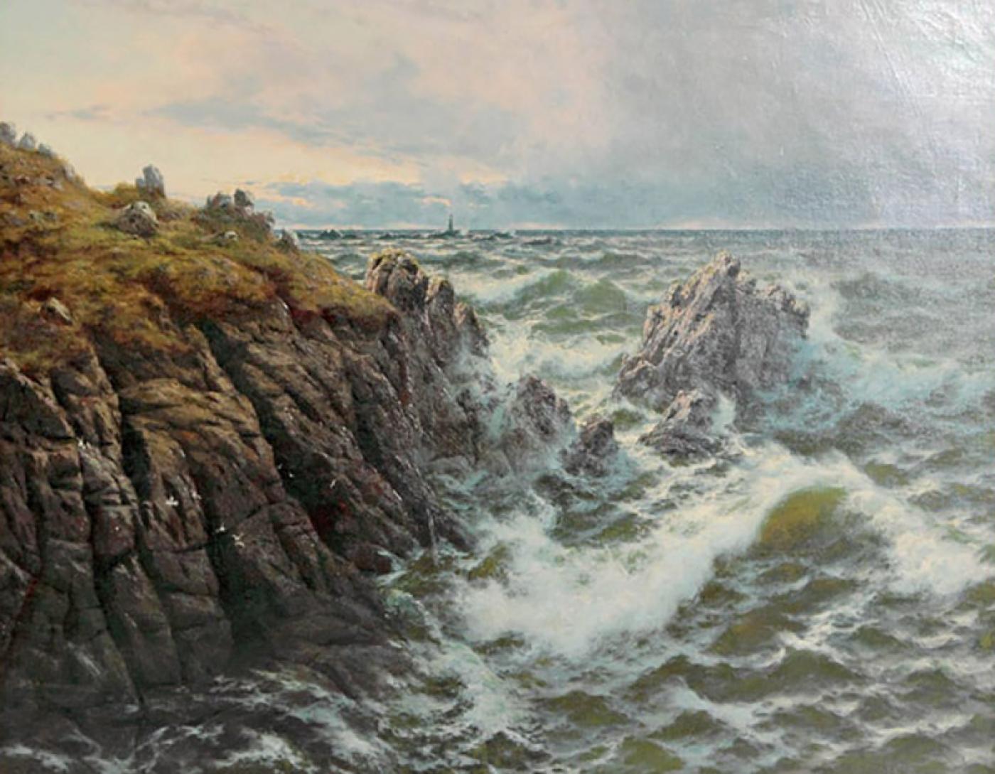 A Rocky Coast by Thomas Rose Miles (English, 1844-1916)